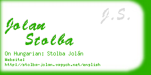 jolan stolba business card